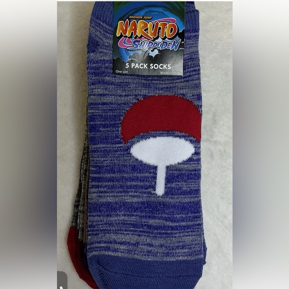 Naruto Blue and Red Socks - 5 Pack
